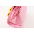 Kinder einteilige Mädchenhandtaschen-Mädchenminzengelbdunkelrosa / -rosa bauscht sich mit großen Bogen-Tagesgebrauchssüße reizende Handtaschen